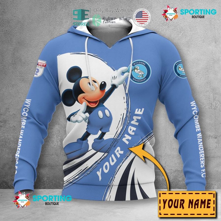 personalized mickey mouse wycombe wanderers f c 3d shirt hoodie 2 50692