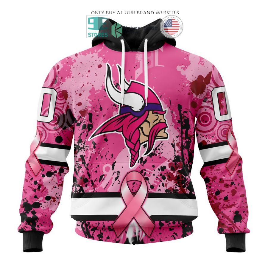 personalized minnesota vikings breast cancer awareness 3d shirt hoodie 1 65509