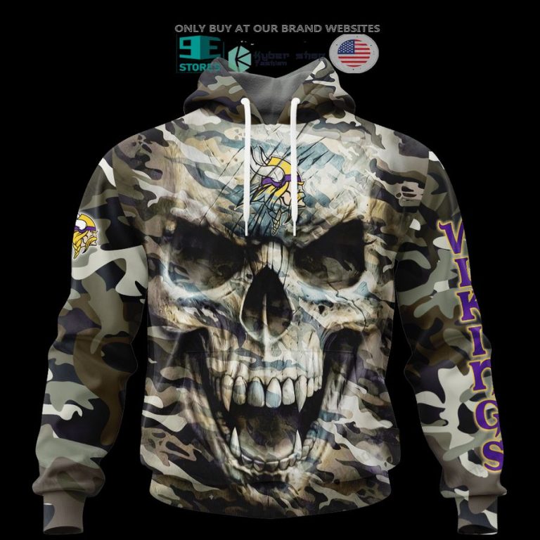 personalized minnesota vikings skull camo 3d shirt hoodie 3 24245