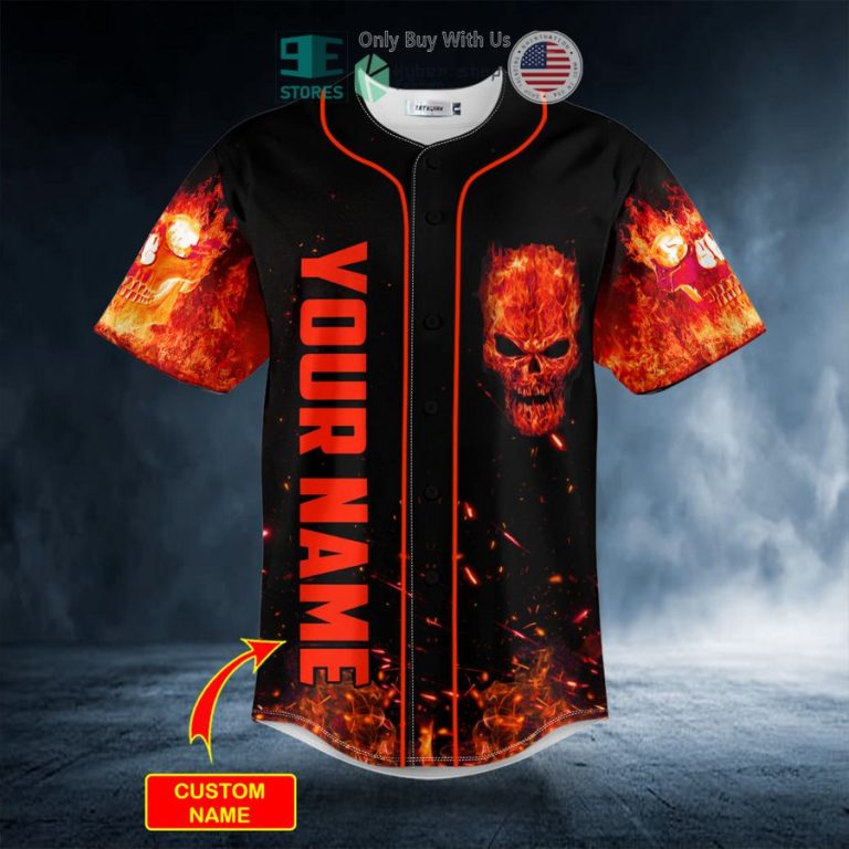 personalized motorcycle winged fire skull custom baseball jersey 3 17597