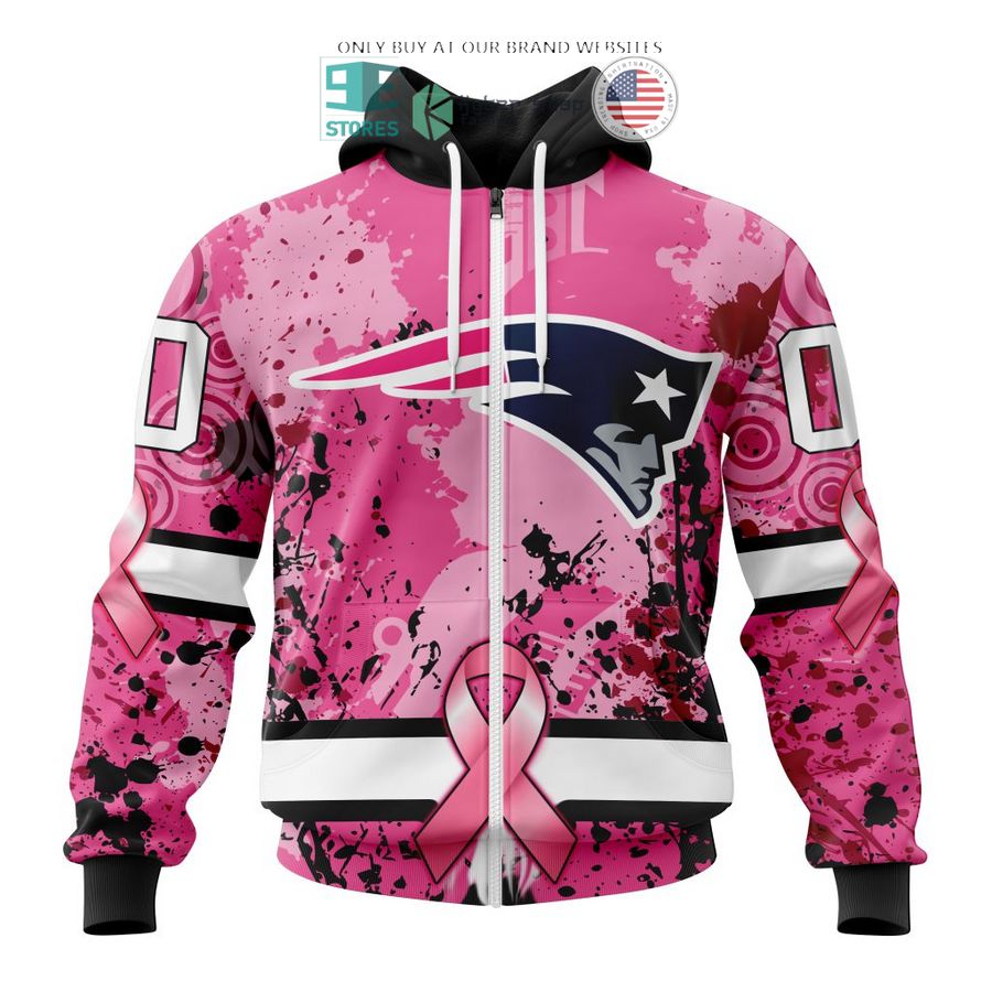 personalized new england patriots breast cancer awareness 3d shirt hoodie 2 6428