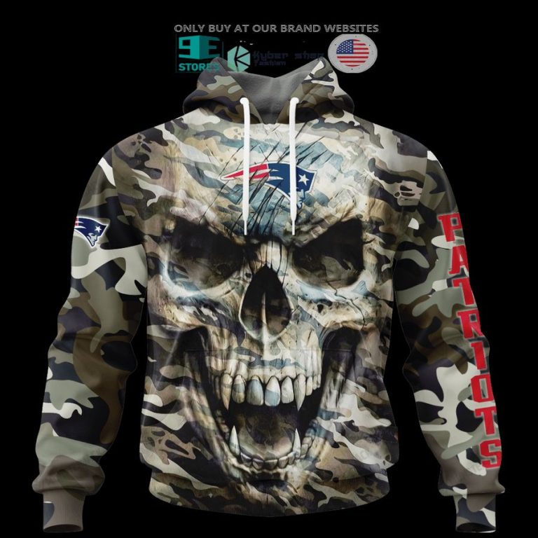 personalized new england patriots skull camo 3d shirt hoodie 3 72764