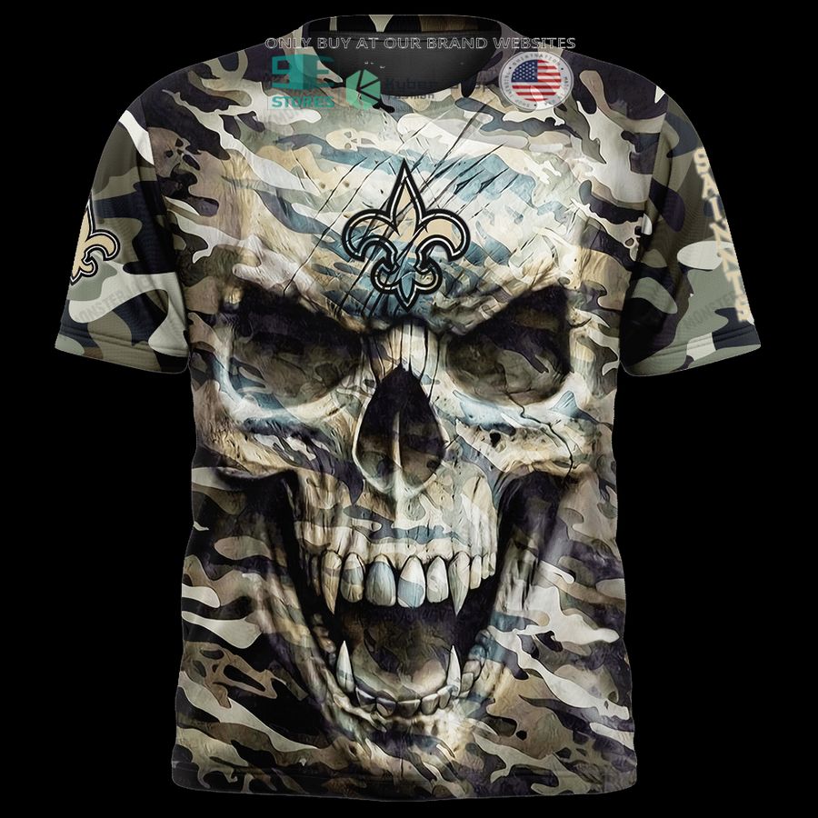 personalized new orleans saints skull camo 3d shirt hoodie 2 3306