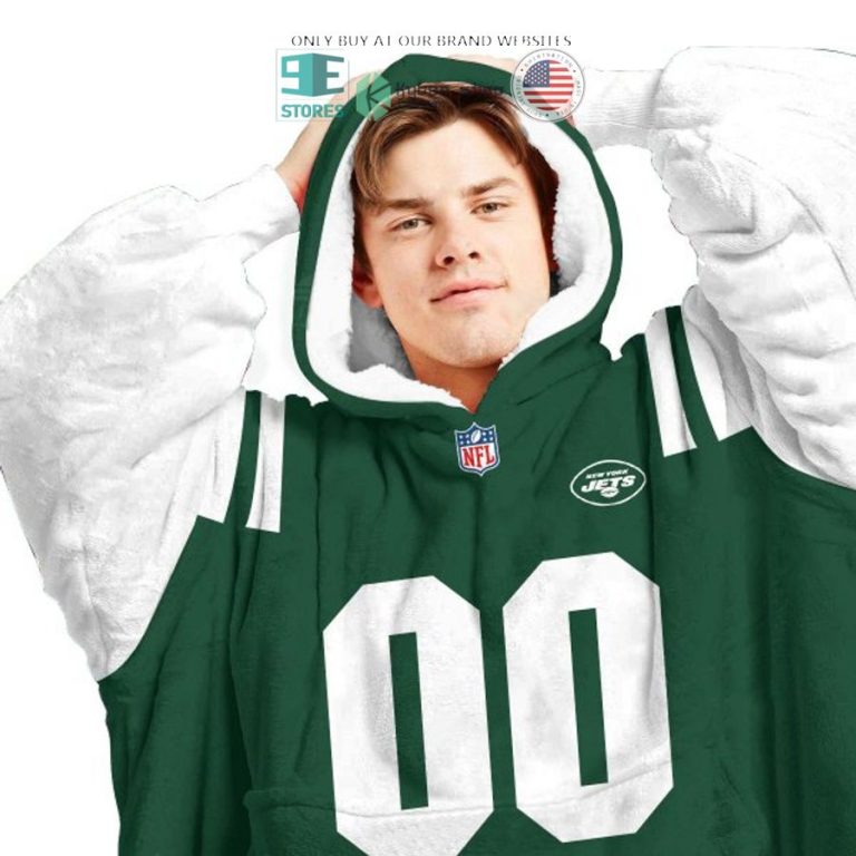 personalized new york jets green sherpa hoodie blanket 3 2564