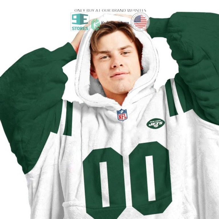 personalized new york jets white sherpa hoodie blanket 3 45144