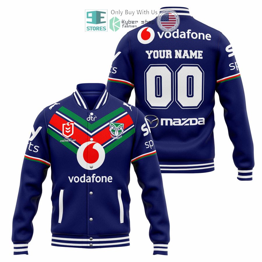 personalized new zealand warriors vodafone baseball jacket 1 21220