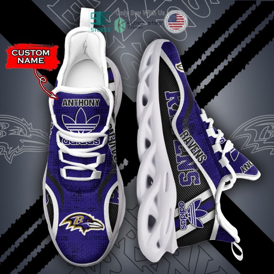 personalized nfl adidas baltimore ravens max soul shoes 2 92625