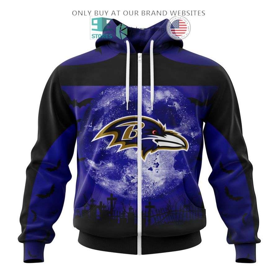 personalized nfl baltimore ravens halloween moon 3d shirt hoodie 2 87285