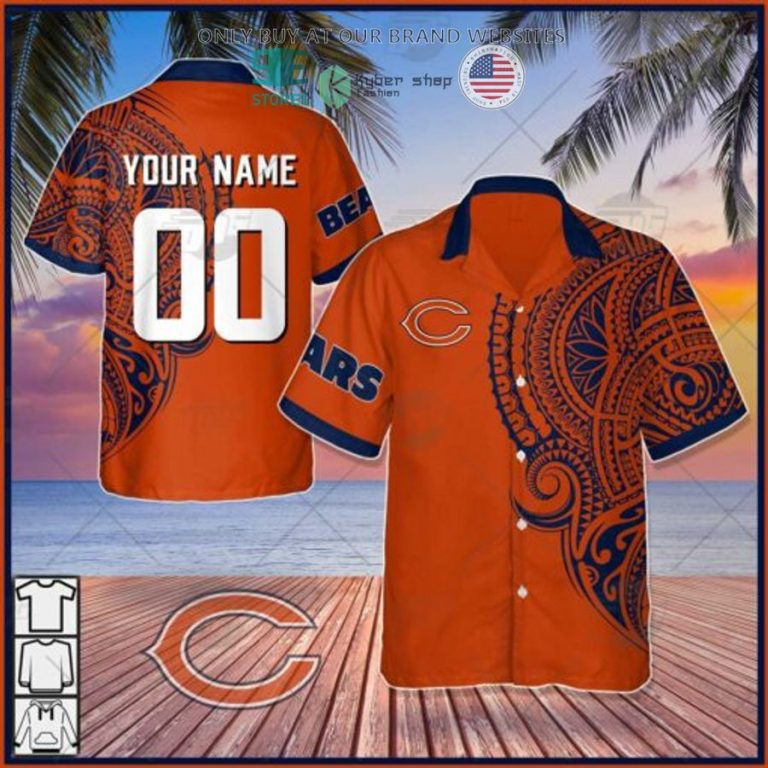 personalized nfl chicago bears polynesian tattoo hawaiian shirt 1 52647