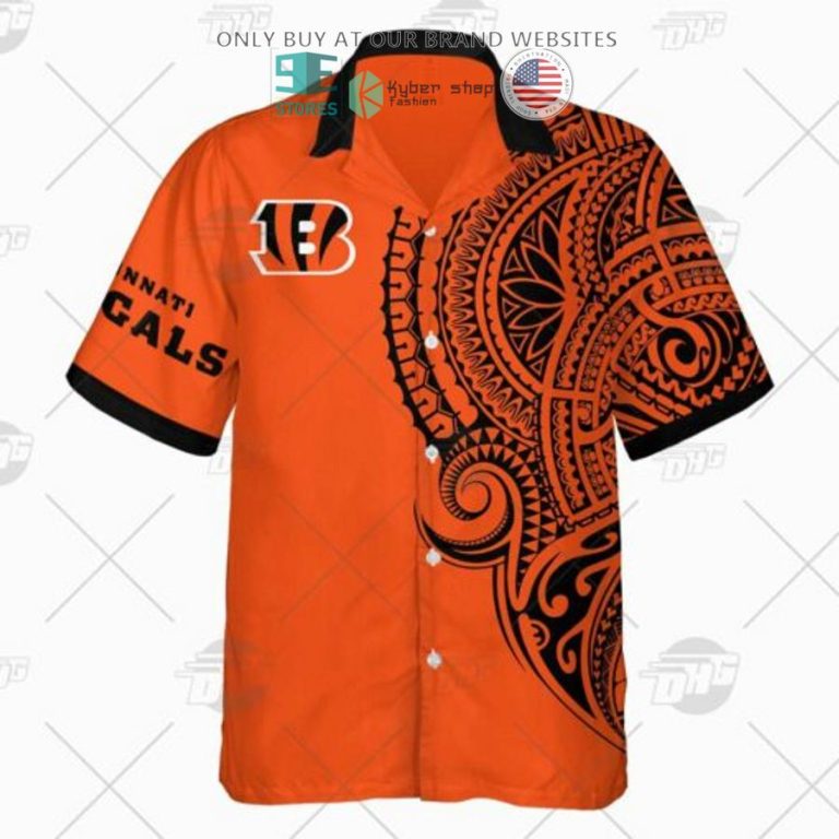 personalized nfl cincinnati bengals polynesian tattoo hawaiian shirt 2 90358