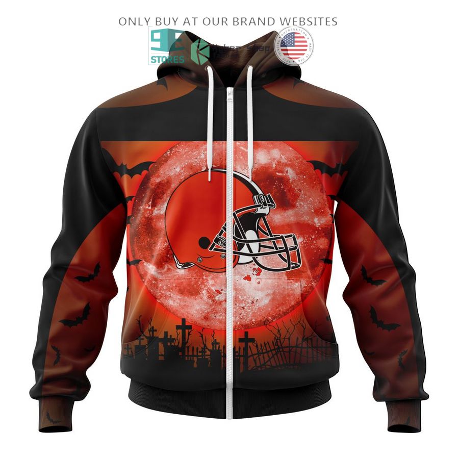 personalized nfl cleveland browns halloween moon 3d shirt hoodie 2 96583