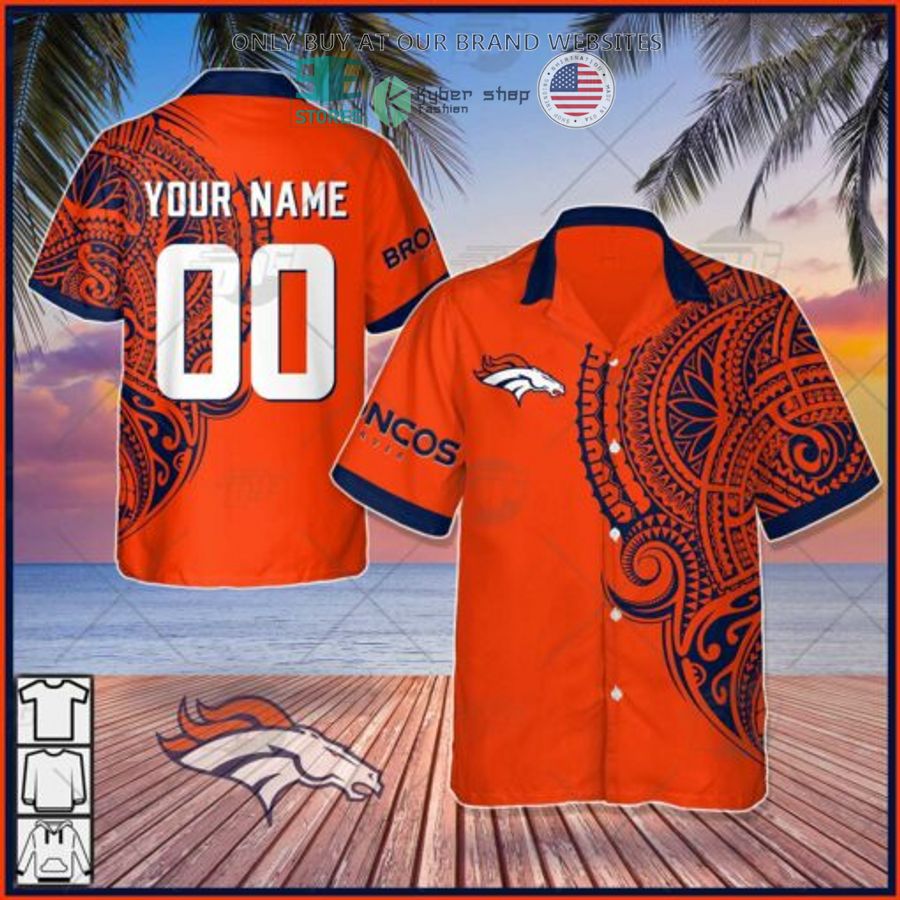 personalized nfl denver broncos polynesian tattoo hawaiian shirt 1 41057