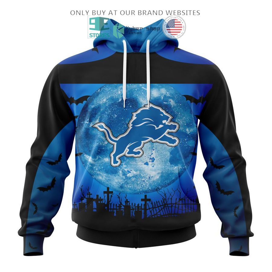 personalized nfl detroit lions halloween moon 3d shirt hoodie 1 46652