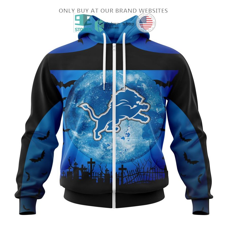 personalized nfl detroit lions halloween moon 3d shirt hoodie 2 98681