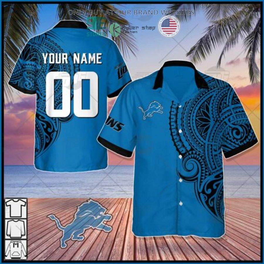 personalized nfl detroit lions polynesian tattoo hawaiian shirt 1 98976