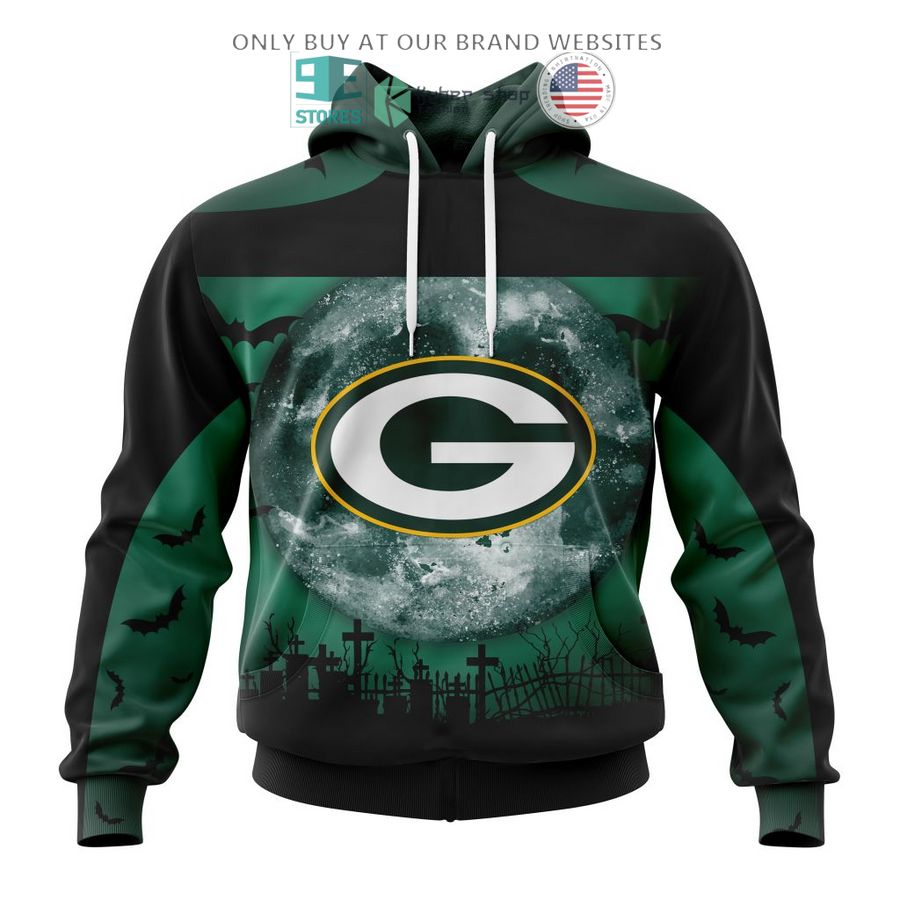 personalized nfl green bay packers halloween moon 3d shirt hoodie 1 47620