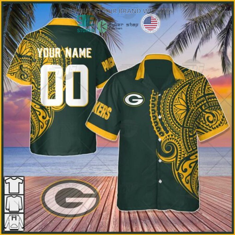 personalized nfl green bay packers polynesian tattoo hawaiian shirt 1 52046