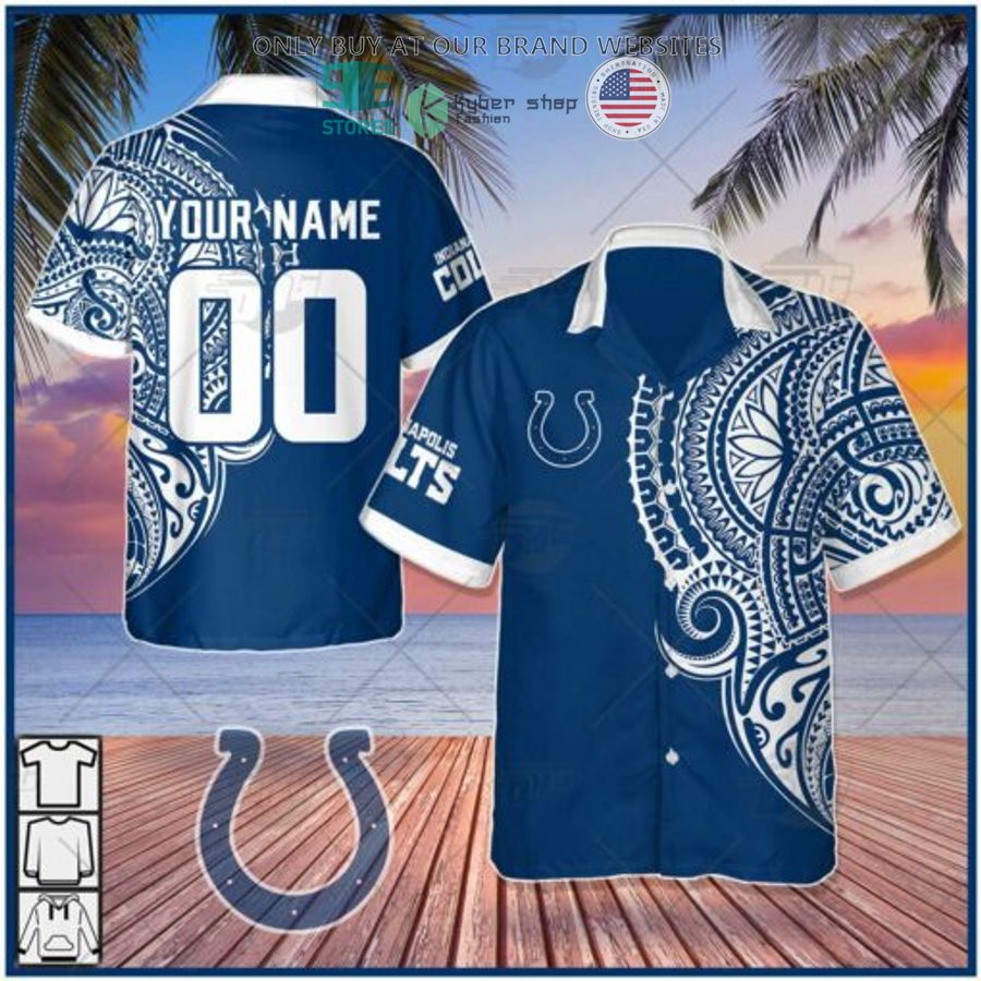 personalized nfl indianapolis colts polynesian tattoo hawaiian shirt 1 73663