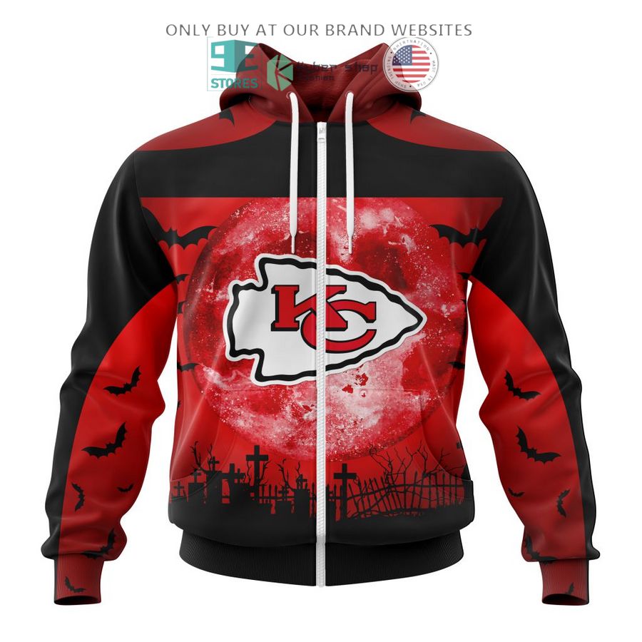 personalized nfl kansas city chiefs halloween moon 3d shirt hoodie 2 96630