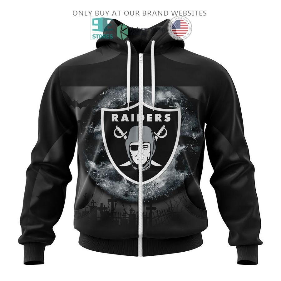 personalized nfl las vegas raiders halloween moon 3d shirt hoodie 2 98158