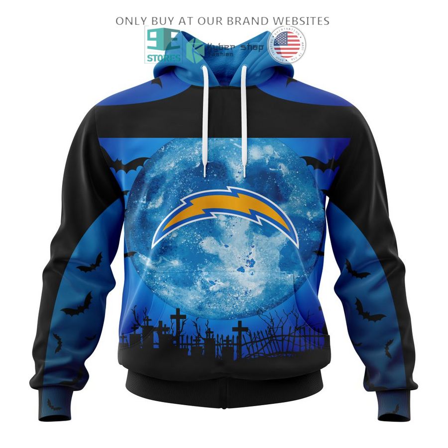 personalized nfl los angeles chargers halloween moon 3d shirt hoodie 1 49812