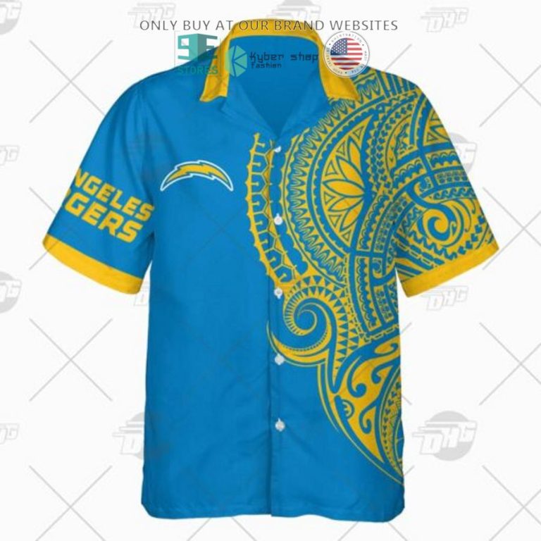 personalized nfl los angeles chargers polynesian tattoo hawaiian shirt 2 86791