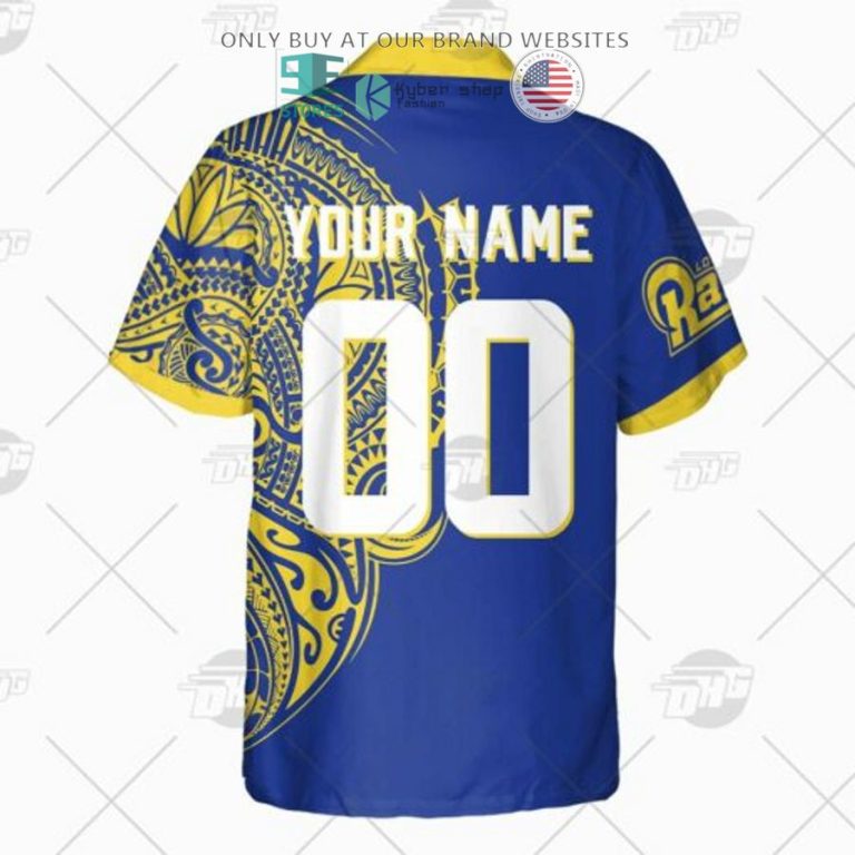 personalized nfl los angeles rams polynesian tattoo hawaiian shirt 3 82050