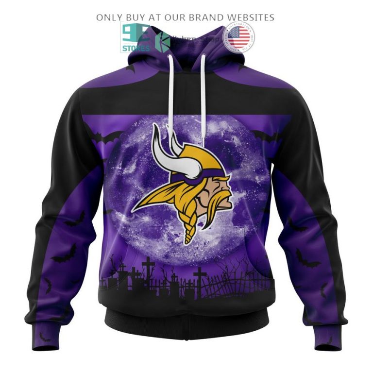 personalized nfl minnesota vikings halloween moon 3d shirt hoodie 1 15797