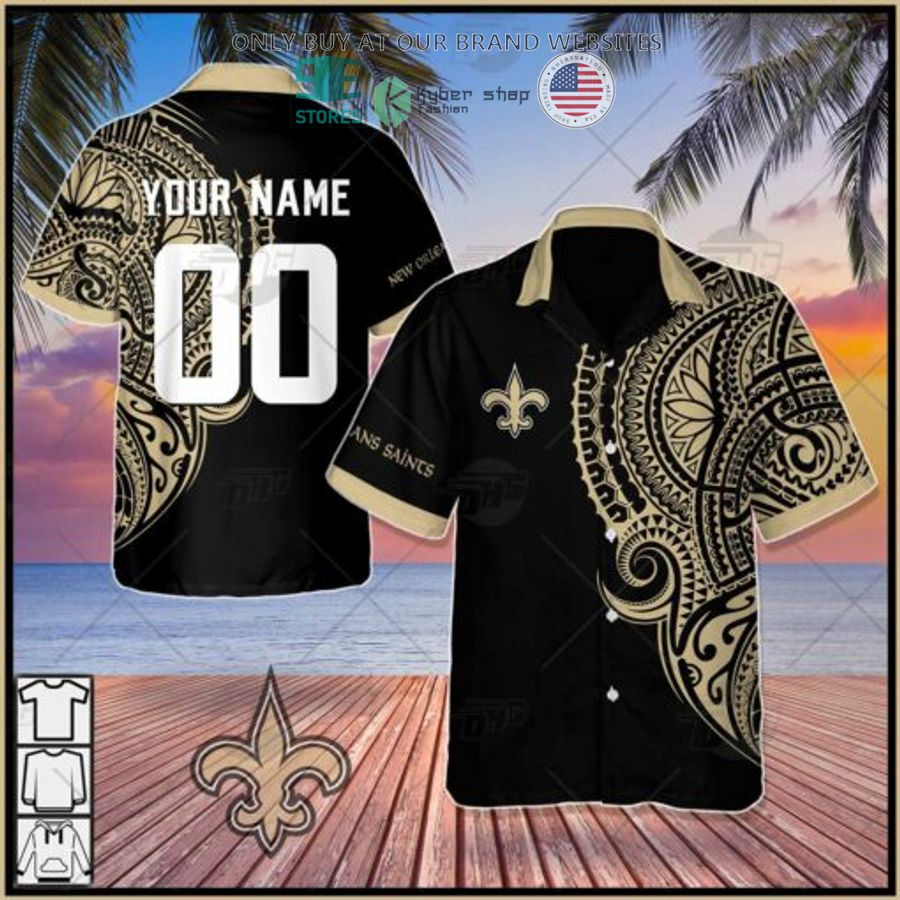 personalized nfl new orleans saints polynesian tattoo hawaiian shirt 1 96056