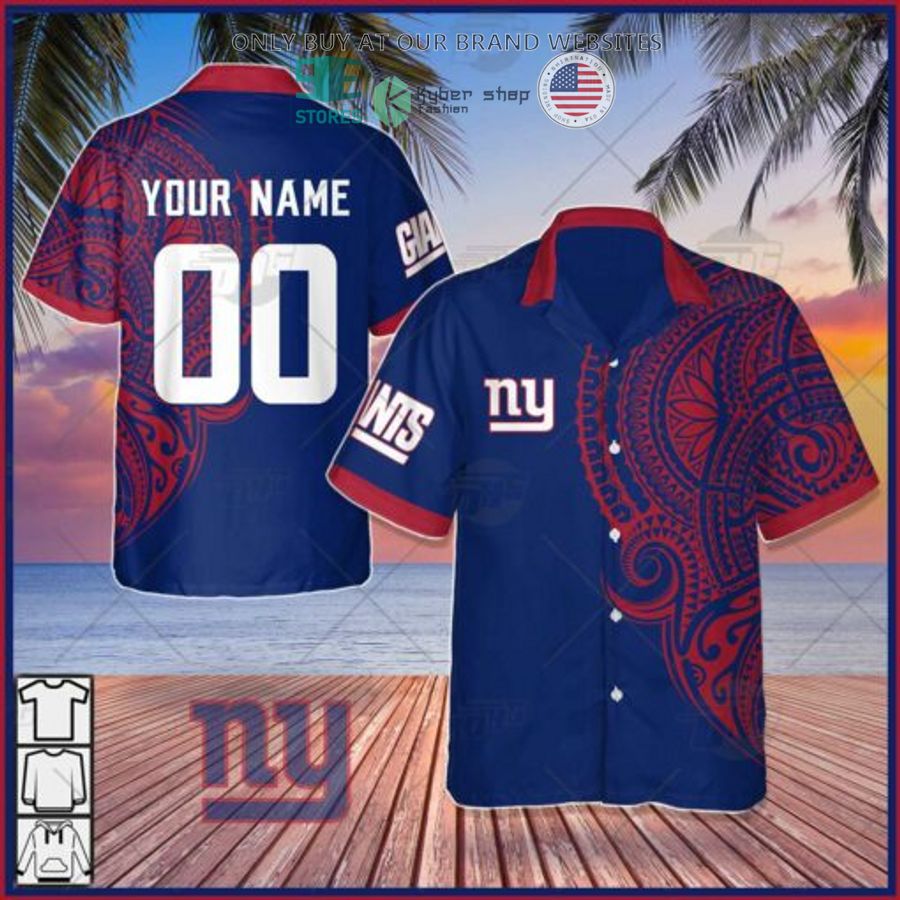 personalized nfl new york giants polynesian tattoo hawaiian shirt 1 23391