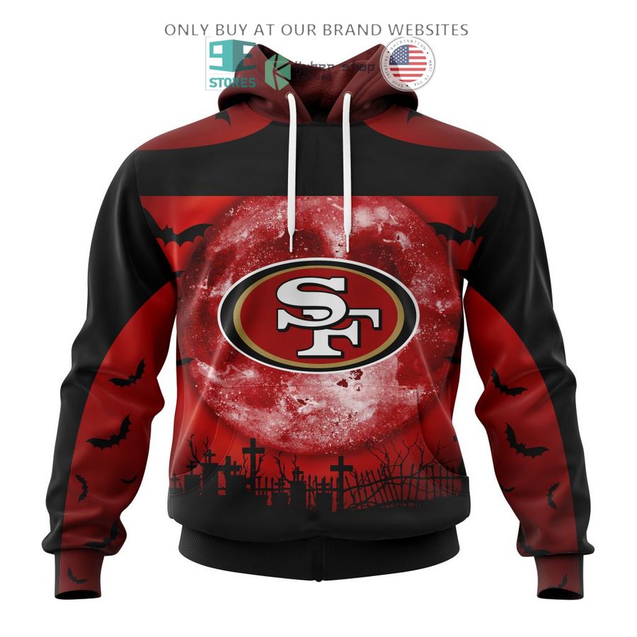 personalized nfl san francisco 49ers halloween moon 3d shirt hoodie 1 53630