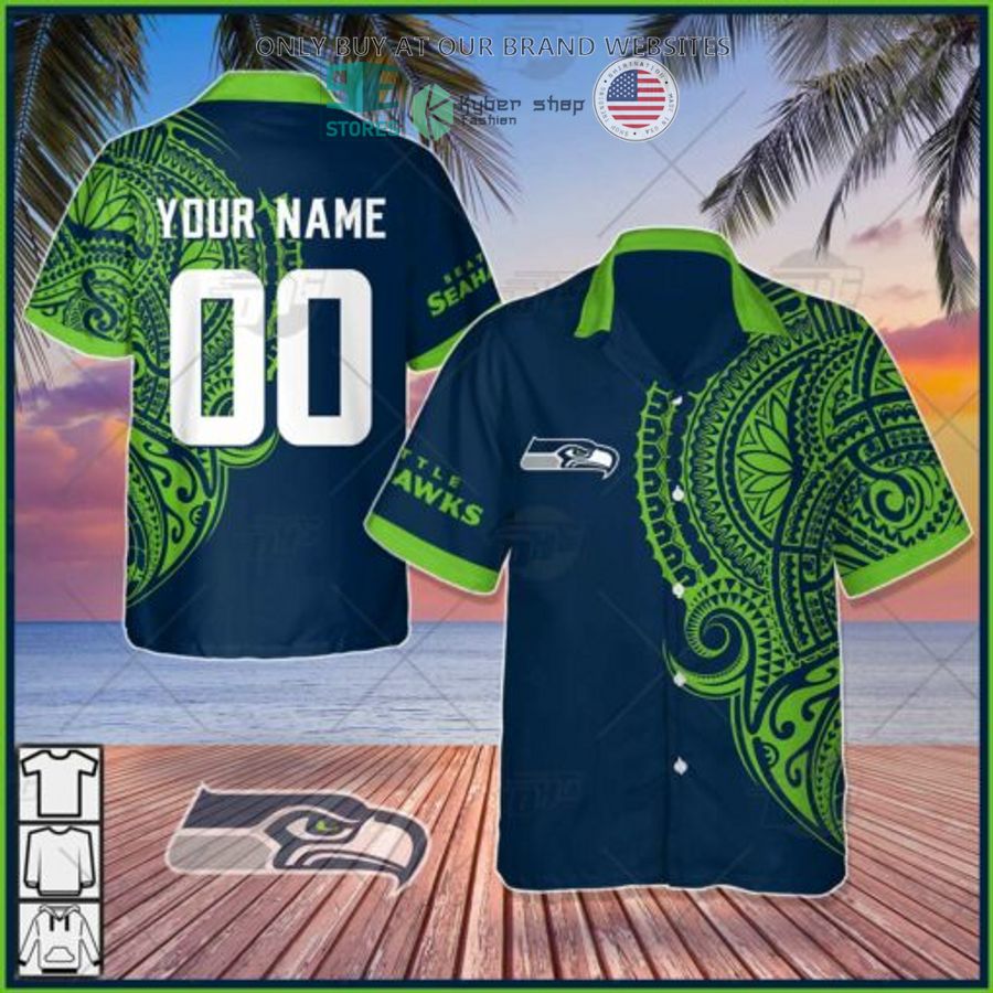 personalized nfl seattle seahawks polynesian tattoo hawaiian shirt 1 68763