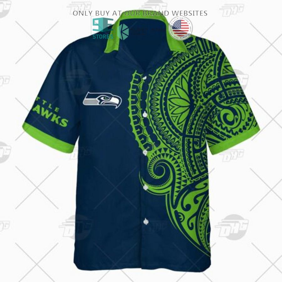 personalized nfl seattle seahawks polynesian tattoo hawaiian shirt 2 75351