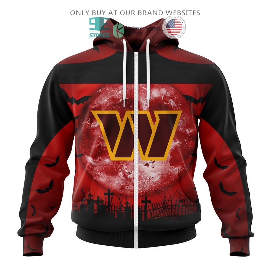 personalized nfl washington football team halloween moon 3d shirt hoodie 2 36309