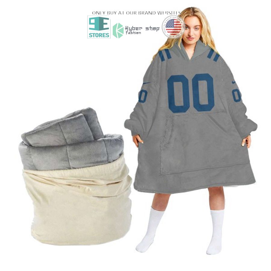 personalized nike grey sherpa hoodie blanket 1 67499