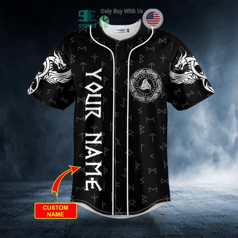 personalized norse dragon viking white tattoo custom baseball jersey 3 62942