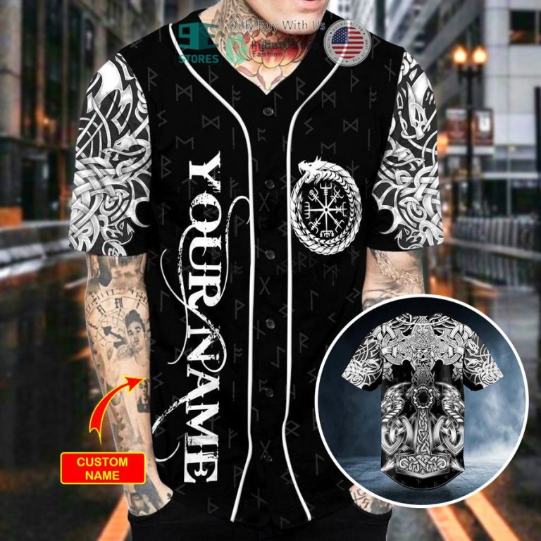 personalized norse myth viking dragons tattoo custom baseball jersey 2 1817