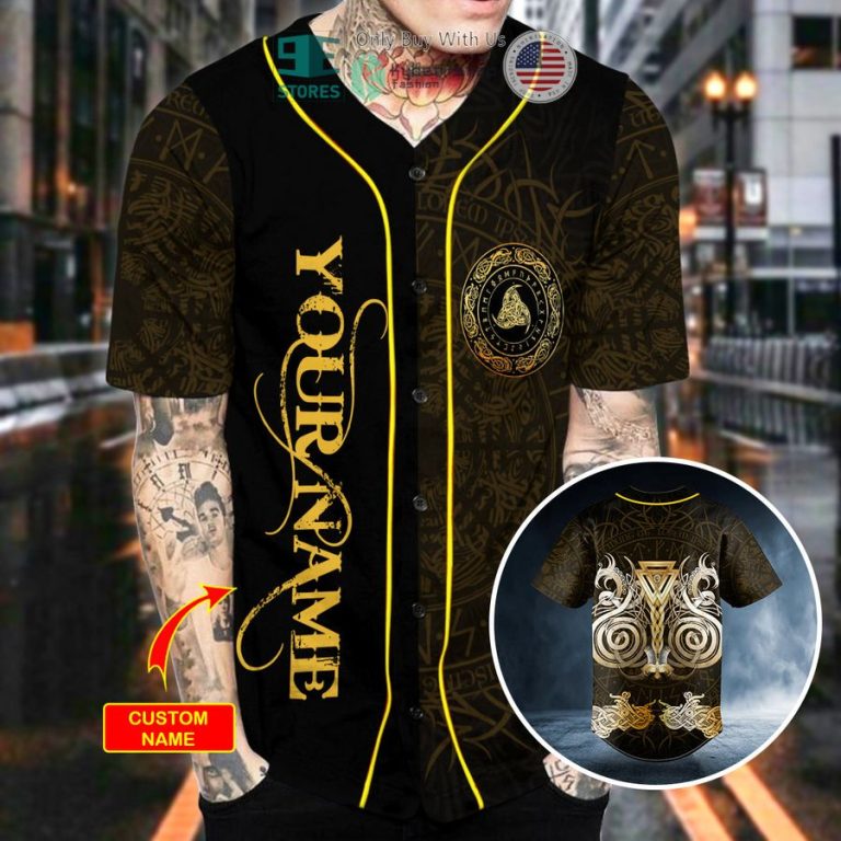 personalized norse valknut viking tattoo custom baseball jersey 3 85458