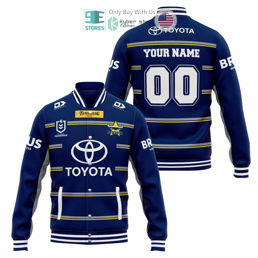 personalized north queensland cowboys toyota baseball jacket 1 59785