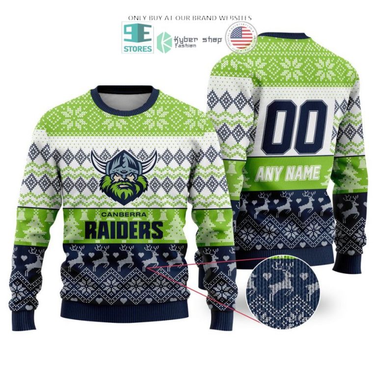 personalized nrl canberra raiders christmas sweater sweatshirt 1 11841