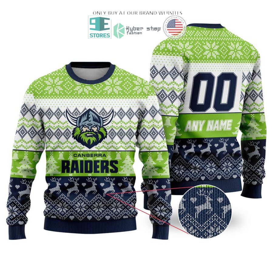 personalized nrl canberra raiders christmas sweater sweatshirt 1 11841
