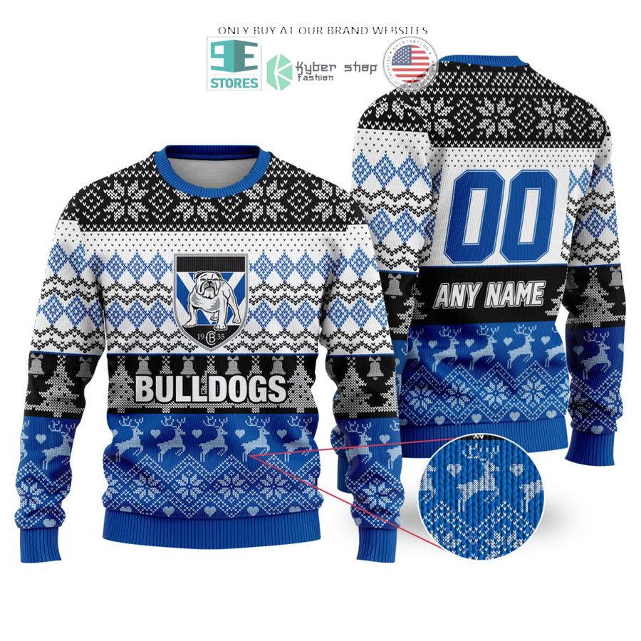 personalized nrl canterbury bankstown bulldogs christmas sweater sweatshirt 1 10759