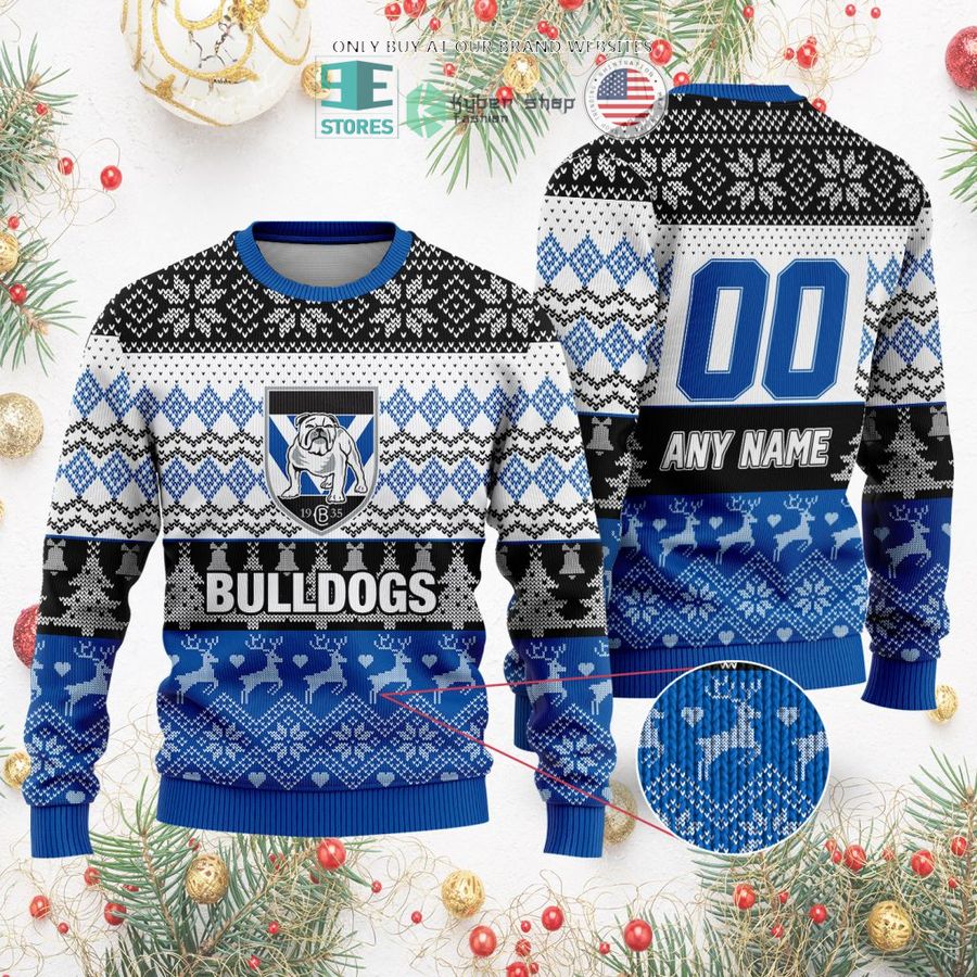 personalized nrl canterbury bankstown bulldogs christmas sweater sweatshirt 2 9341