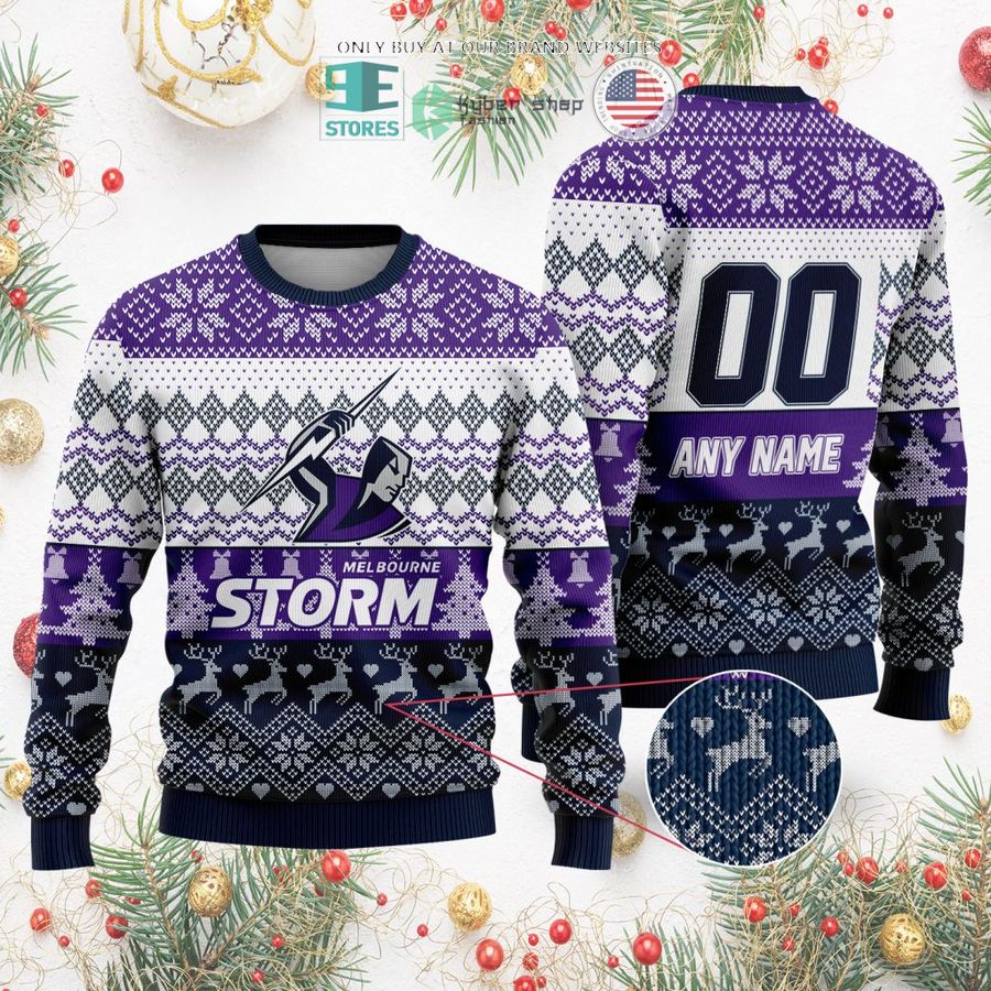 personalized nrl melbourne storm christmas sweater sweatshirt 2 62642