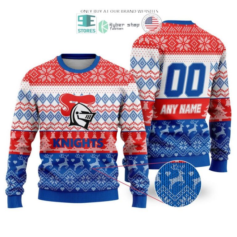 personalized nrl newcastle knights christmas sweater sweatshirt 1 32886