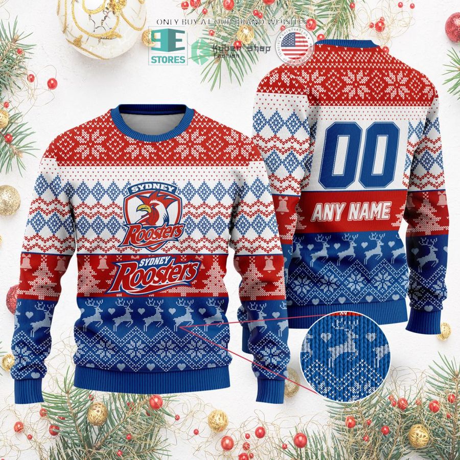 personalized nrl sydney roosters christmas sweater sweatshirt 2 51206