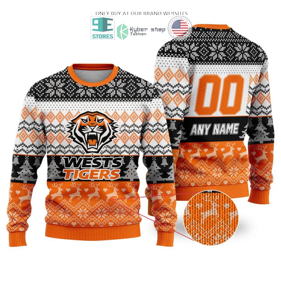 personalized nrl wests tigers christmas sweater sweatshirt 1 21786