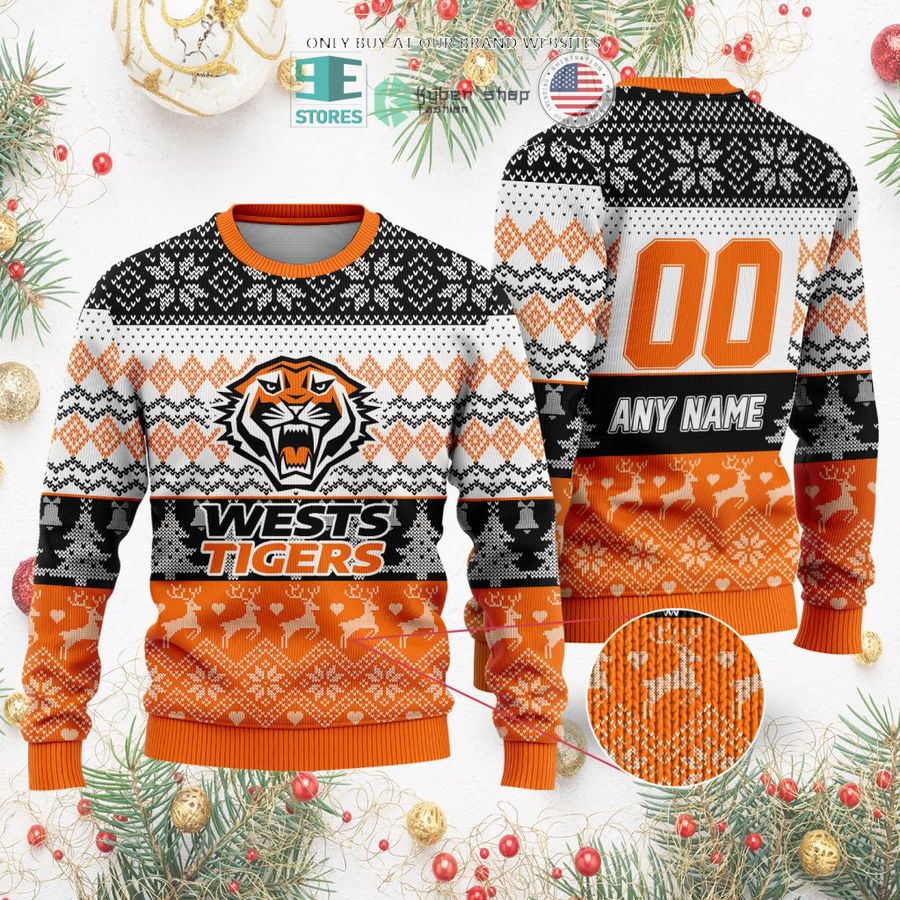 personalized nrl wests tigers christmas sweater sweatshirt 2 93069
