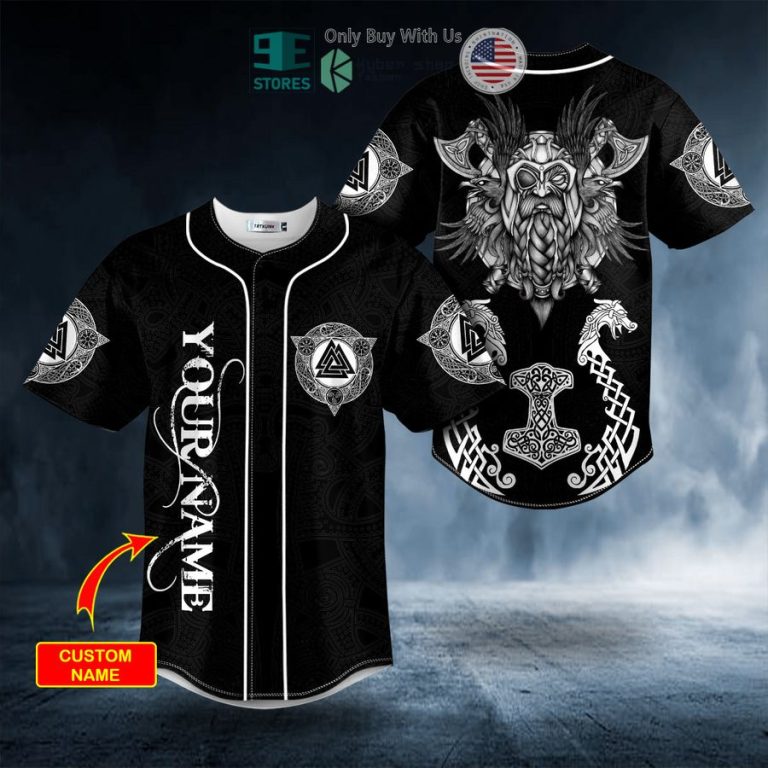 personalized odin king viking white tattoo custom baseball jersey 1 96299