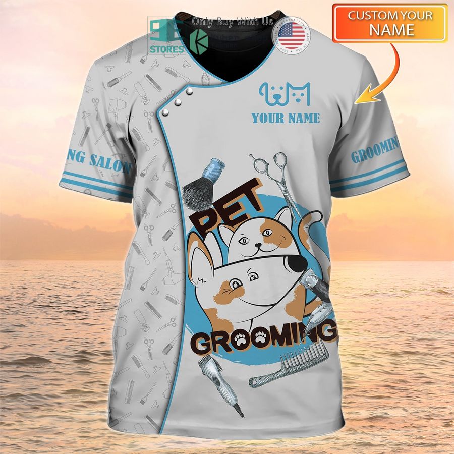 personalized pet grooming grooming salon uniform 3d shirt 1 78118